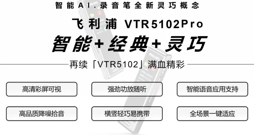 「飞利浦VTR5102Pro」升级功能(néng)，解决你临场录音的小(xiǎo)烦恼